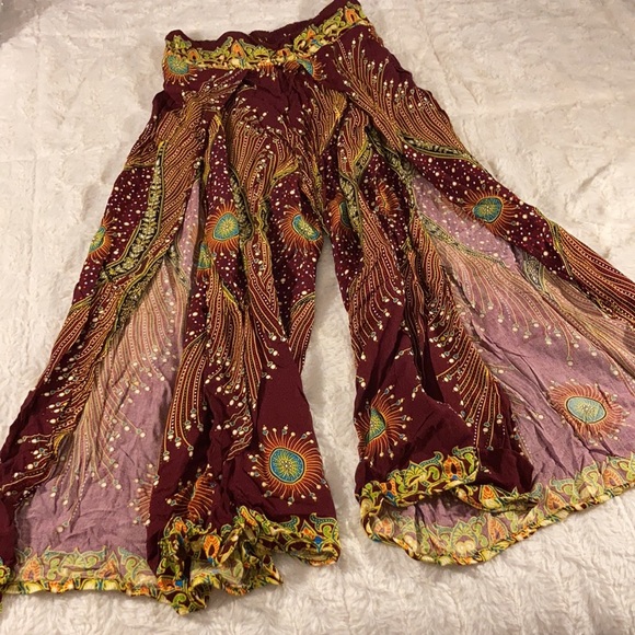 Flowy boho pants with slits - Picture 2 of 12